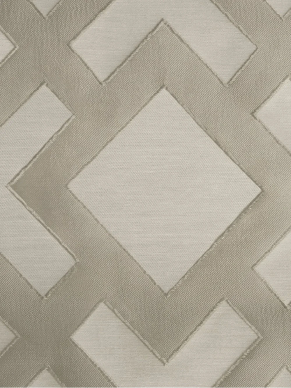 Geometric Luxury Jacquard Linen Curtain Panels Set of 2 Taupe Grey NWT